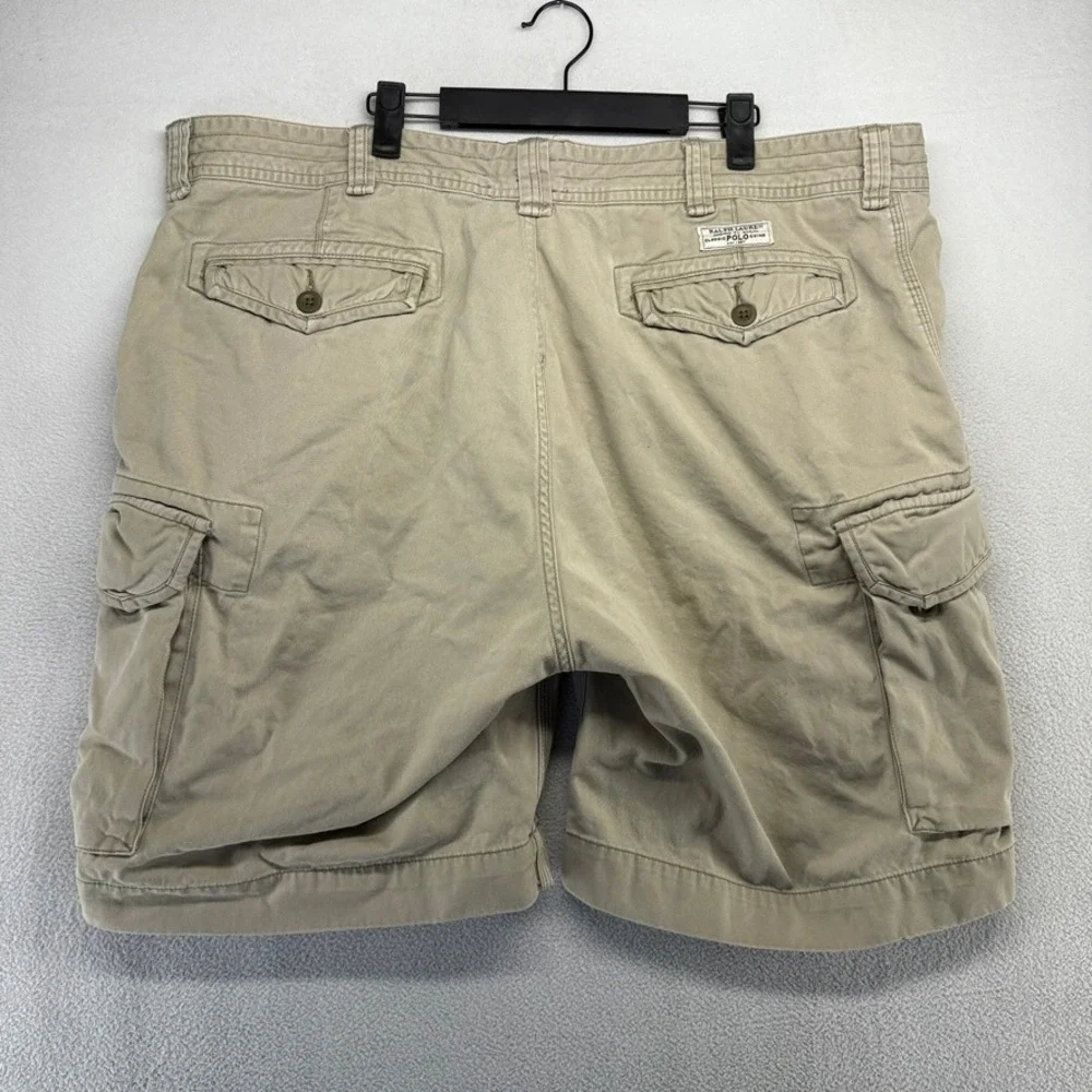 Polo Ralph Lauren Cargo Shorts Mens 46 Fits 43 Thick Khaki Heavyweight Surplus